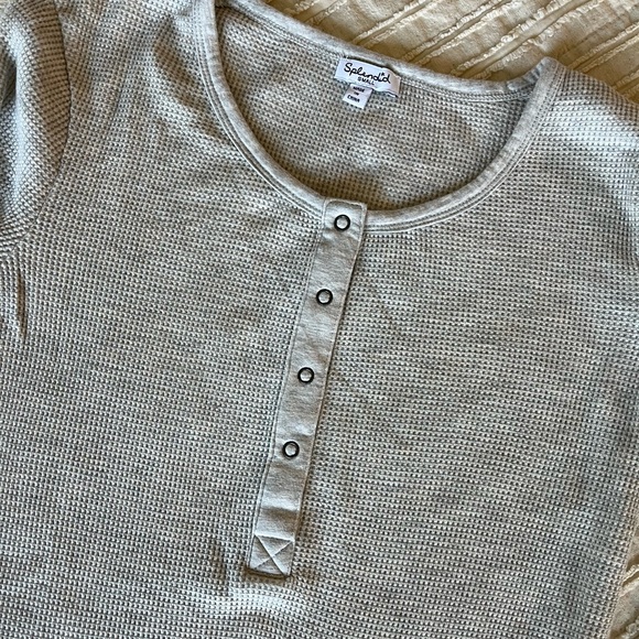 Splendid Classic Thermal Henley Size Small Light Grey - Picture 5 of 8